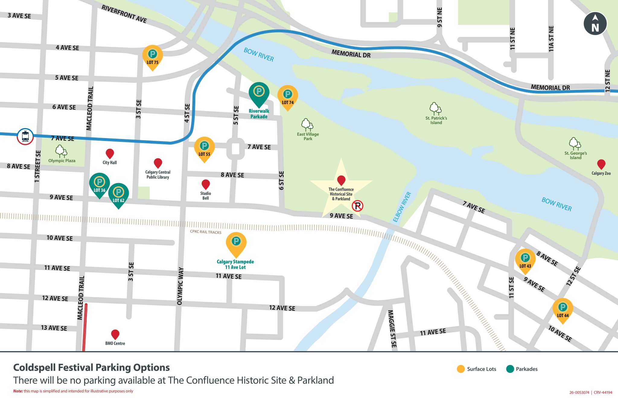 Map of parking around the Coldspell Festival